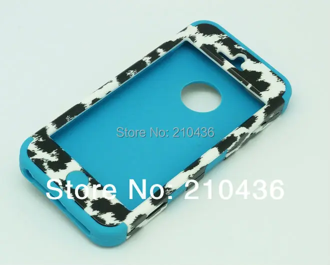 phone cases leopard three-piece soft shell for iphone 4 4s case free shipping |