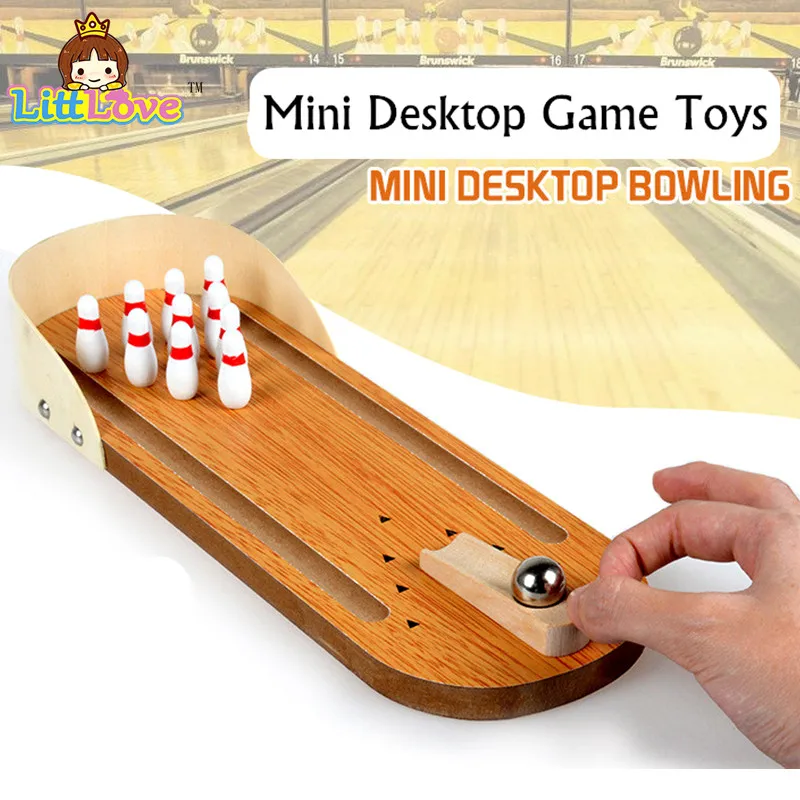

LittLove Mini Wooden Desktop Bowling Game Kids Children Developmental Toy Gift Decor Baby House Entertainment Toys