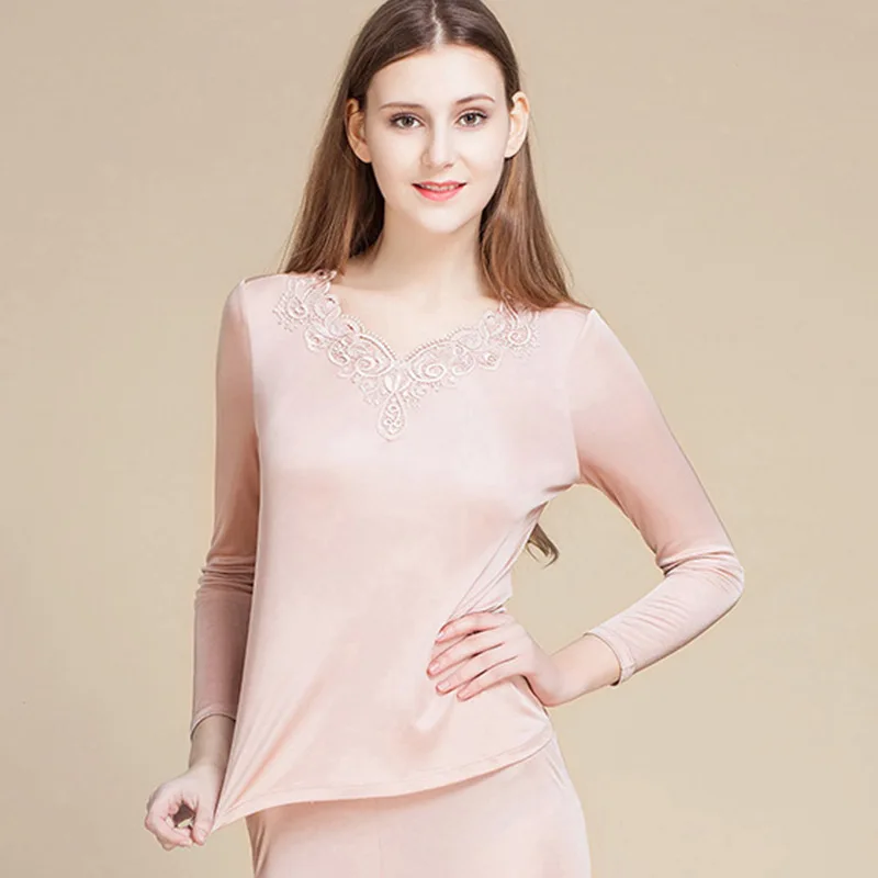 2018 New Brand Silk Thermal Underwear Women Winter Quick Dry Anti-microbial Stretch Thermo Sets Female Warm Long Johns | Женская одежда