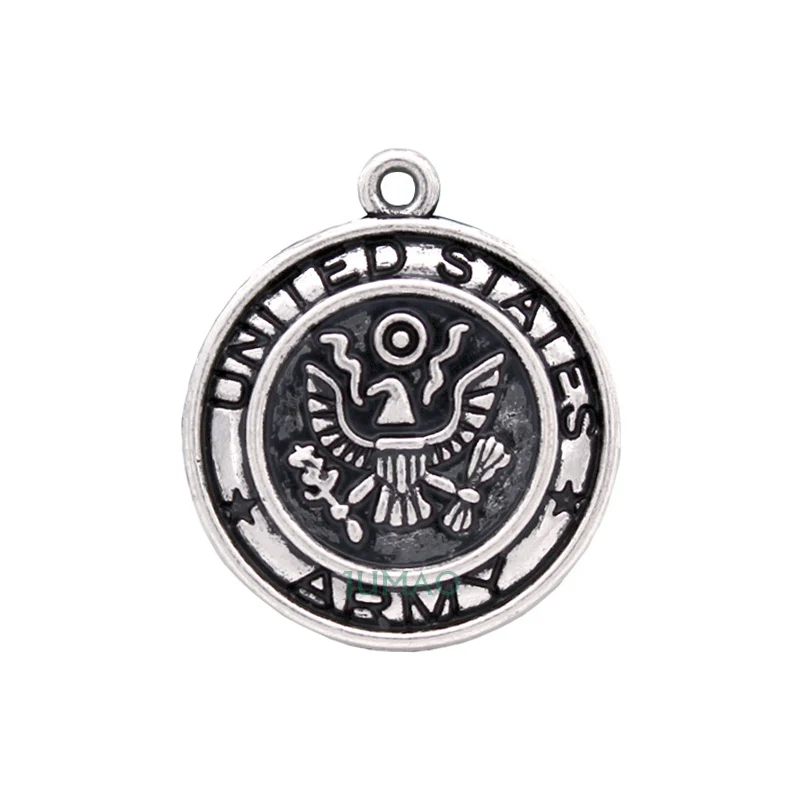10 шт./лот подвески из античного серебра/бронзы армии США 23x20 мм|charm pendant|army charmsus army