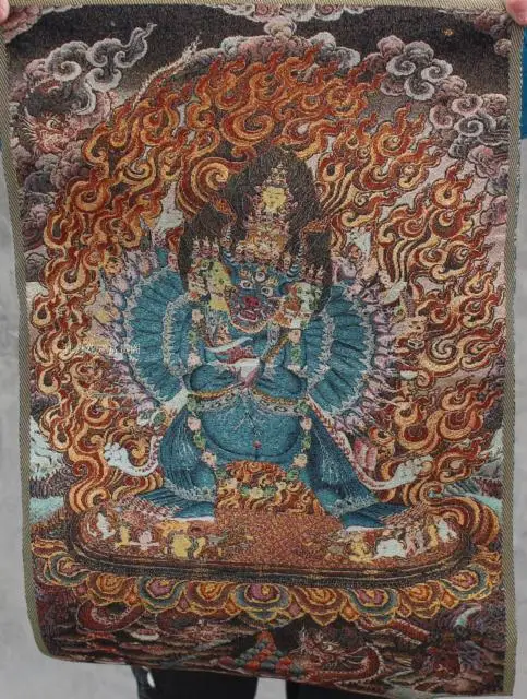 

Chinese collection the Thangka embroidery buddha diagram