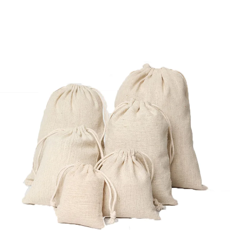 

Wedding Birthday Party Favor Bags 13x18cm(5"x7") Necklace Bracelet Jewelry Makup Linen Drawstring Pouches Cotton cloth bag