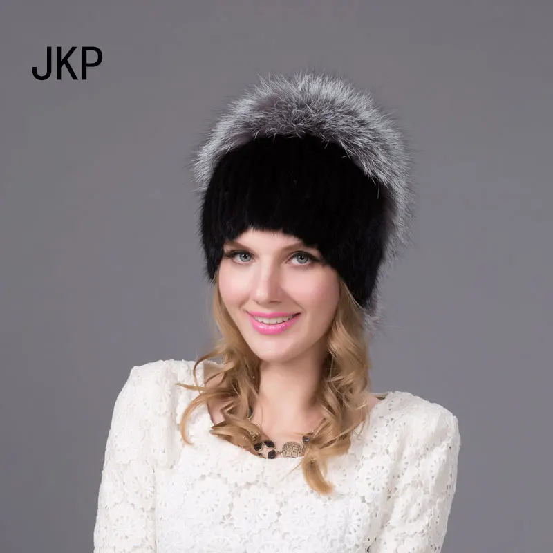 Российские зимние шапки для женщин натуральная норковая меховая шапка с цельным