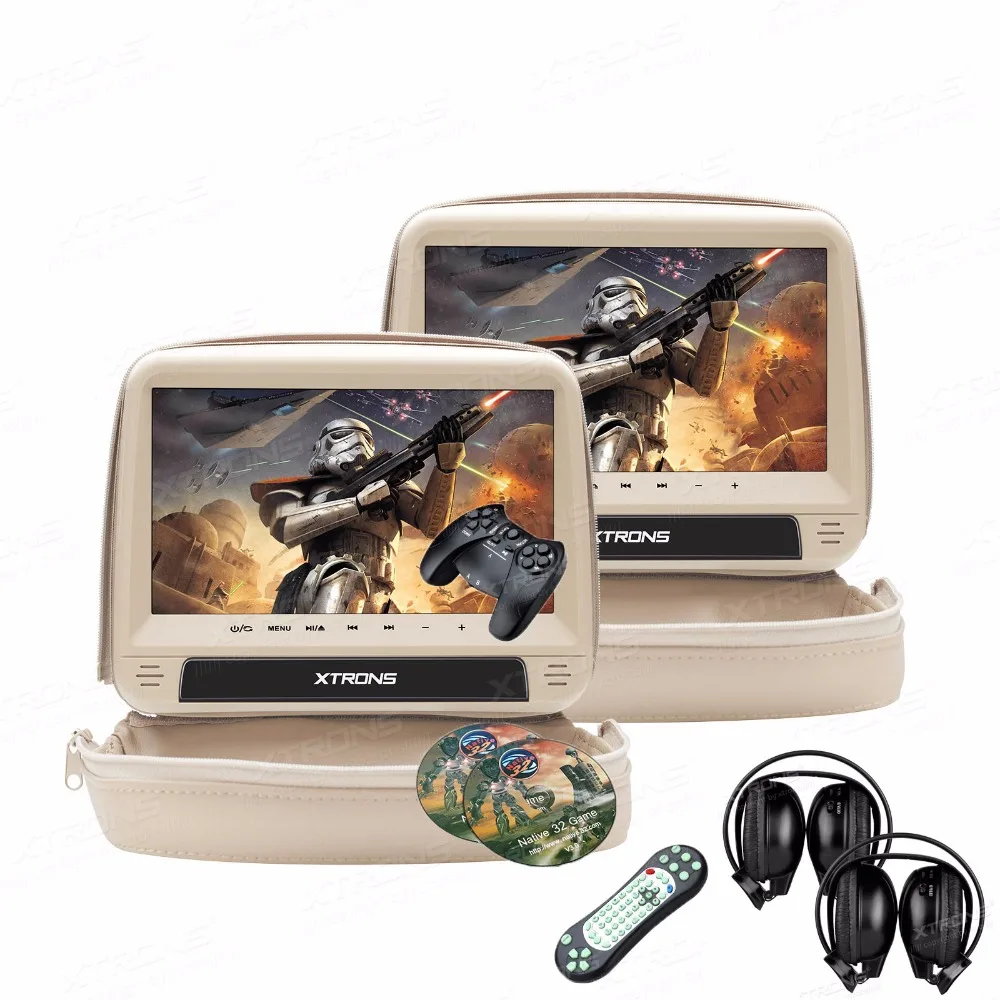 Мониторы 2x9 &quotHD цифровая панель кожаный чехол подголовник автомобиля DVD плееры с