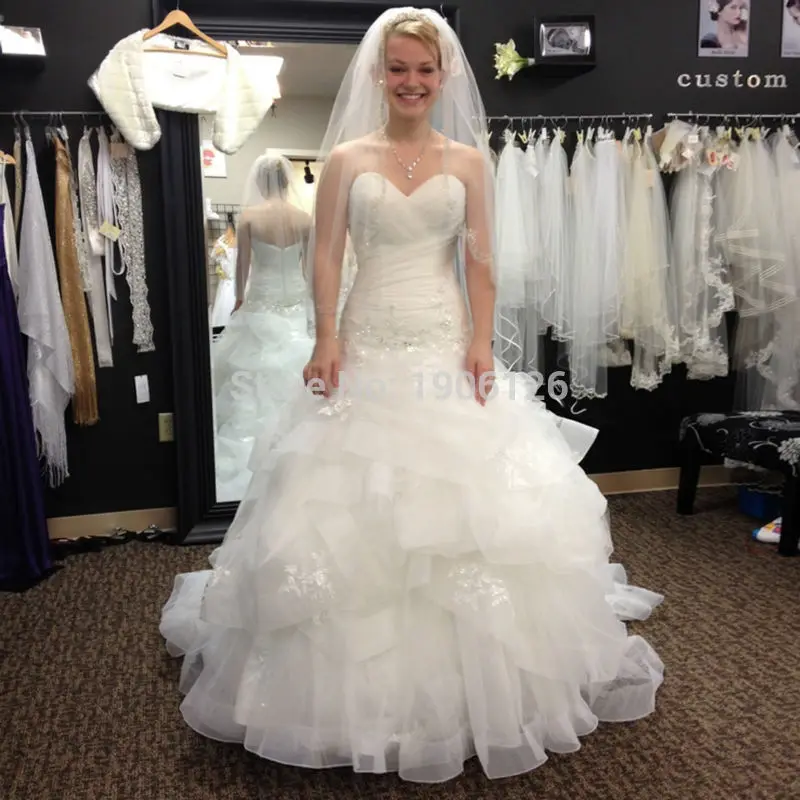 Халат де mariée 2016 реальный образец органза линии урожай кот свадебное платье