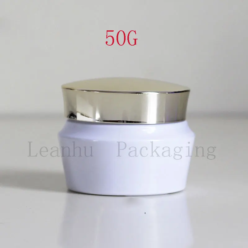 50G White Glass Cream Jar , 50CC Mask / Cream / Eye Cream Packaging Bottle , Empty Cosmetic Container ( 10 PC/Lot )