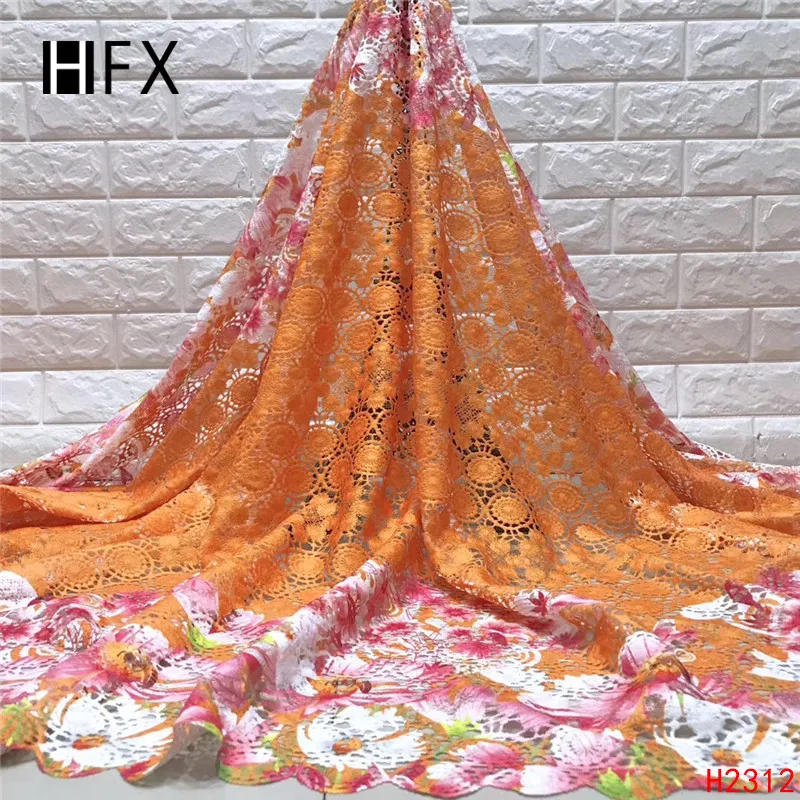 HFX африканская кружевная ткань желтого цвета гипюр 2019 высокое качество