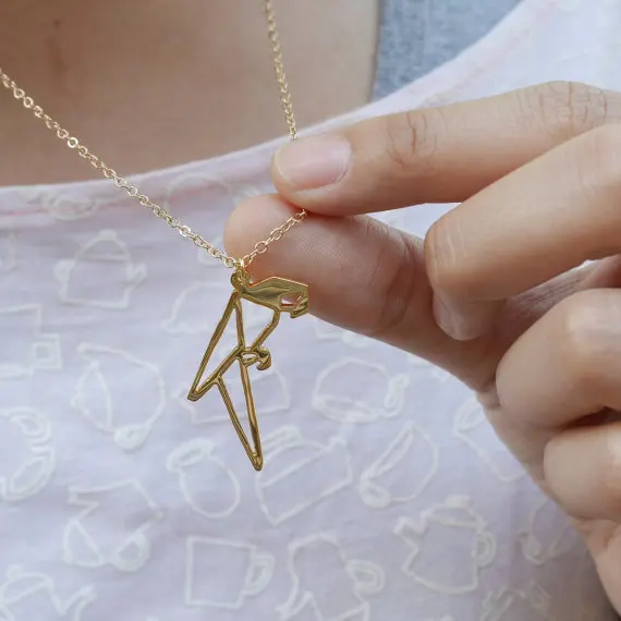 Новое модное золотистое серебряное персонализированное ожерелье с попугаем