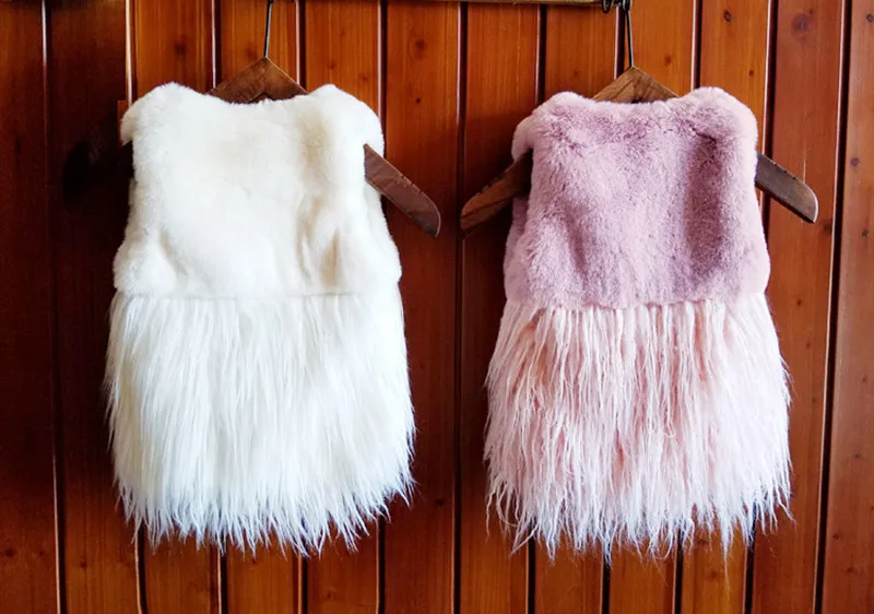 Patchwork Faux Fur furry Waistcoat Thick Coat Flowers Casual Outwear Kids Girl Stylish Fur Vest Baby Girl Winter Warm Clothes