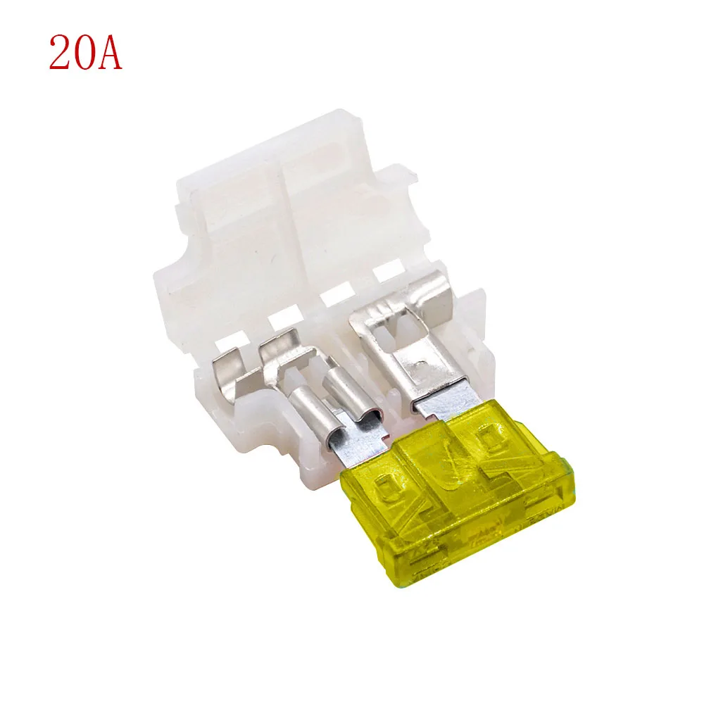 10 шт. Средний предохранитель коробка + белый флаг Plug-In Shell Т-тип страховой разъем