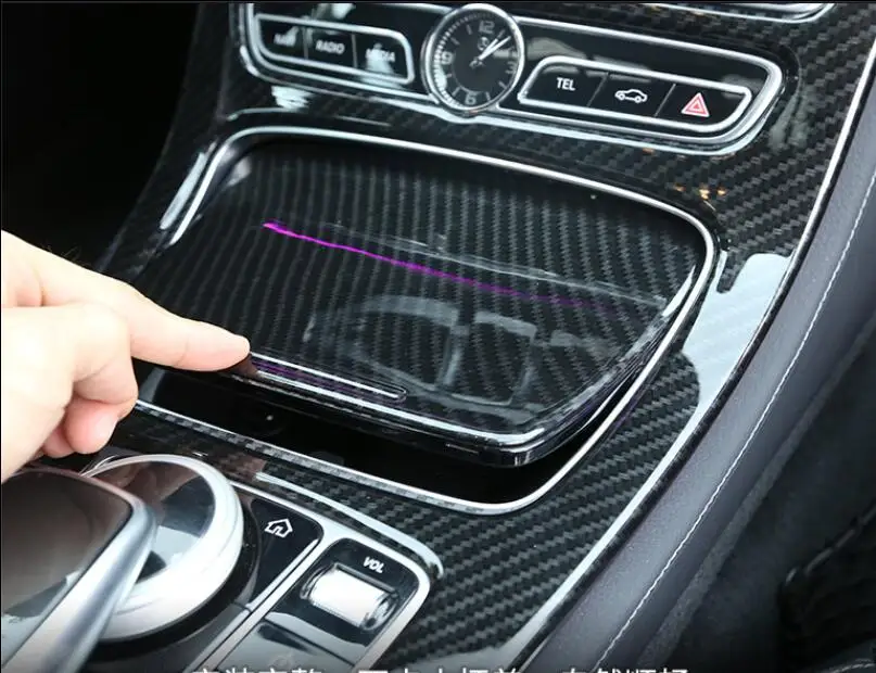 

Console Front Gear Shift Panel Box Cover Interior Gear Box Panel Lid Trim 2pcs for Mercedes Benz E Class W213 2016 2017