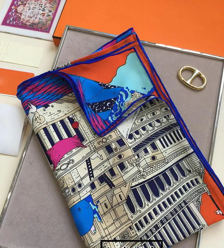 Женский шёлковый шарф 16 момме 140x140 см|brand silk scarf|designer brand scarfdesigner scarf |