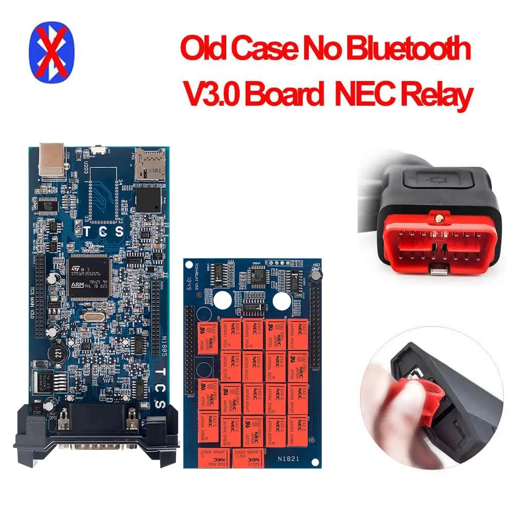 2 шт. CDP TCS pro plus V3.0 зеленая доска TCS CDP Bluetooth R3 с ключом для автомобиля/грузовика obd2 диагностический инструмент как Multidiag MVD - Цвет: old case no BT