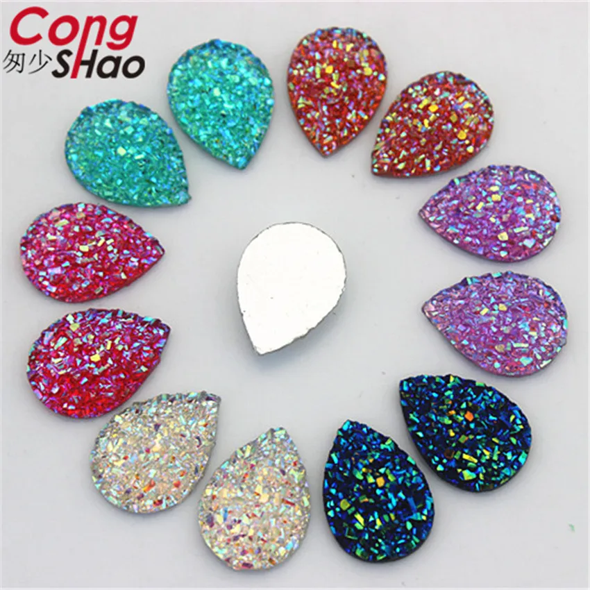 100 шт. 10*14 мм Bling AB цвета выпуклая минеральная поверхность кристалл смолы Стразы Flatback Камень Кабошон Свадебные украшения WC25