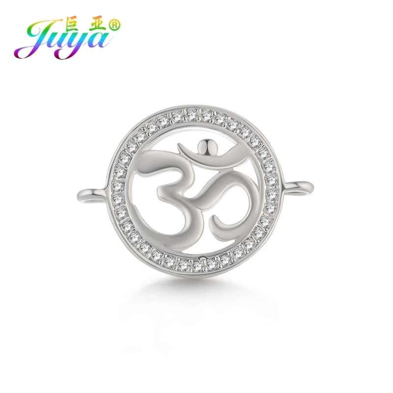 Juya DIY исламские ювелирные изделия в виде полумесяца фурнитура Алла талисман Шарм Разъем Аксессуары для мусульманской молитвы ювелирные изделия серьги изготовление - Цвет: White Gold