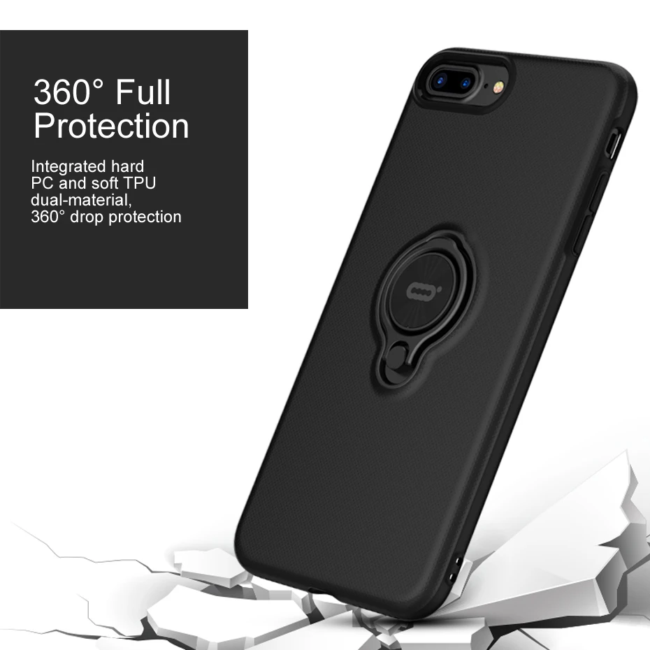 Luxury Shockproof Phone Case For iPhone 7 Plus Magnetic Ring Stand Protective Cover Cases With Holder |