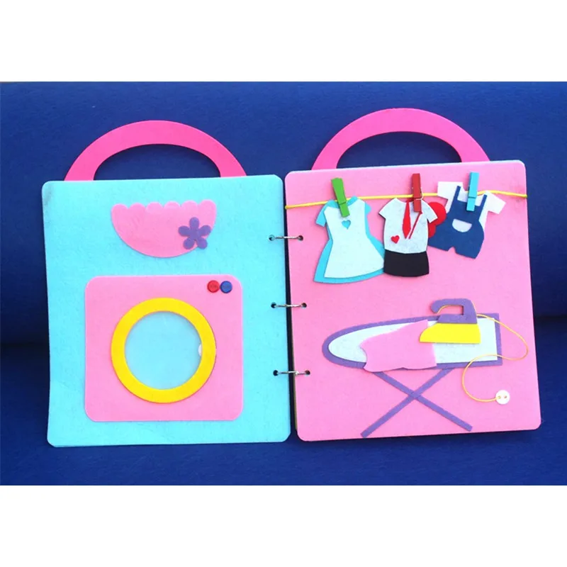 Тихие книги наборы ремесел ручная работа швейная ткань книга войлочные животные