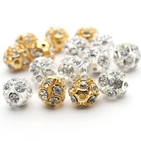 30pcslot 6810mm crystal spacer beads round paved disco ball beads colorful rhinestone for diy jewelry making wholesale
