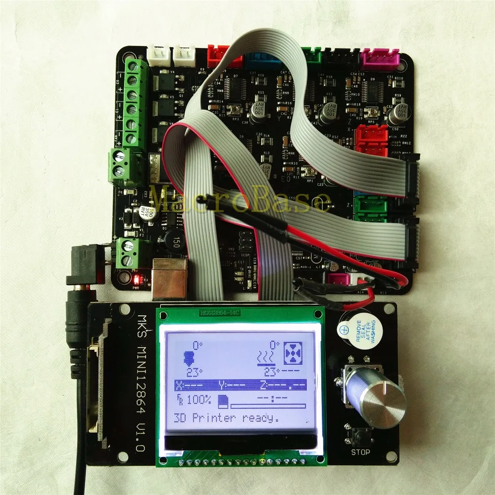 MKS база Встроенная Материнская плата + MINI12864LCD панель DIY Набор для начинающих ramps 1 4