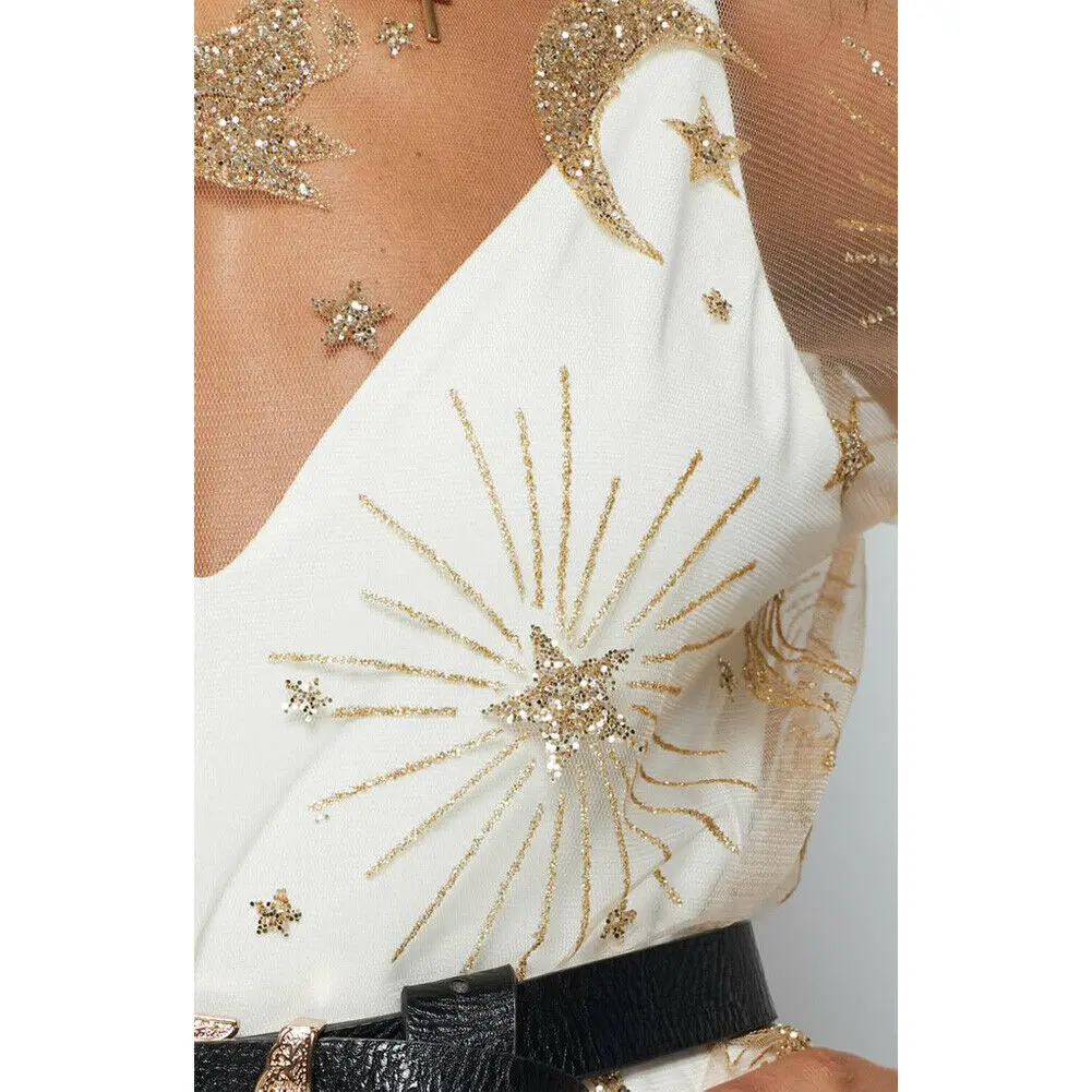 2019 пляжное мини-платье с блестками бикини Новая женская Золотая накидка