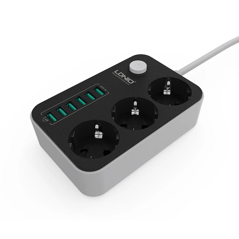 LDNIO SE3631 3 ЕС AC розетки удлинитель 6 Usb (розетка) настольный блок питания с Заводской