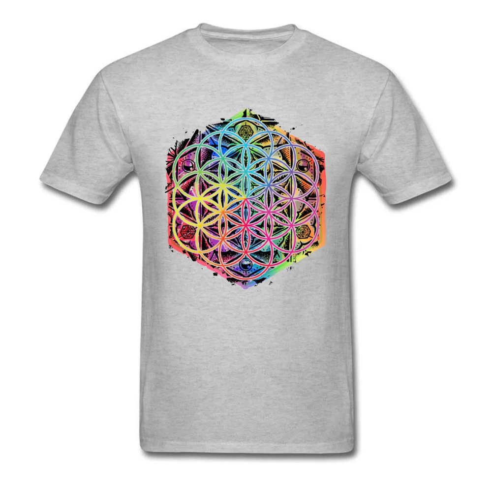 Новое поступление, Мужская черная футболка с надписью «Sacred Geometry Flower of Life», «Мандала», Уникальные футболки с короткими рукавами