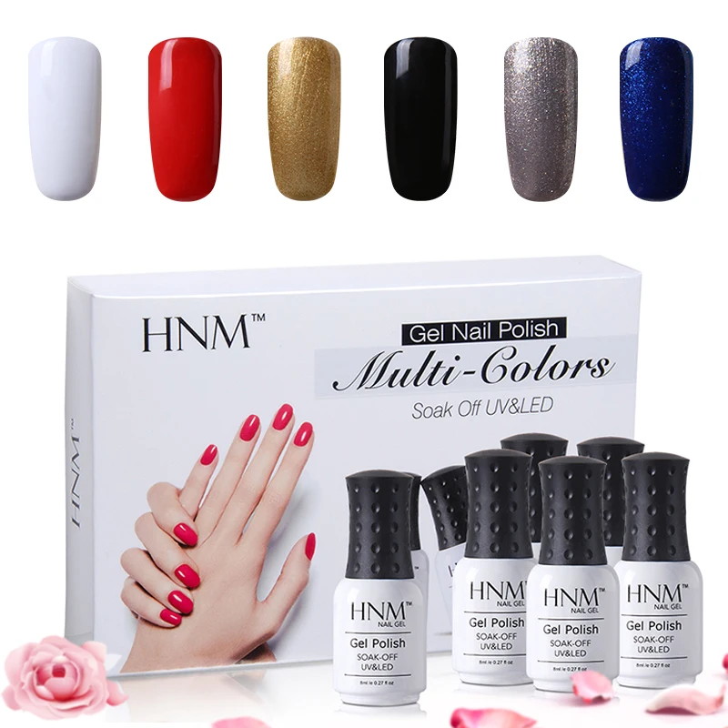 Набор гель лаков HNM 6 шт./лот набор для маникюра уф 8 мл|kit nail gel|manicure tool kitnail art set |
