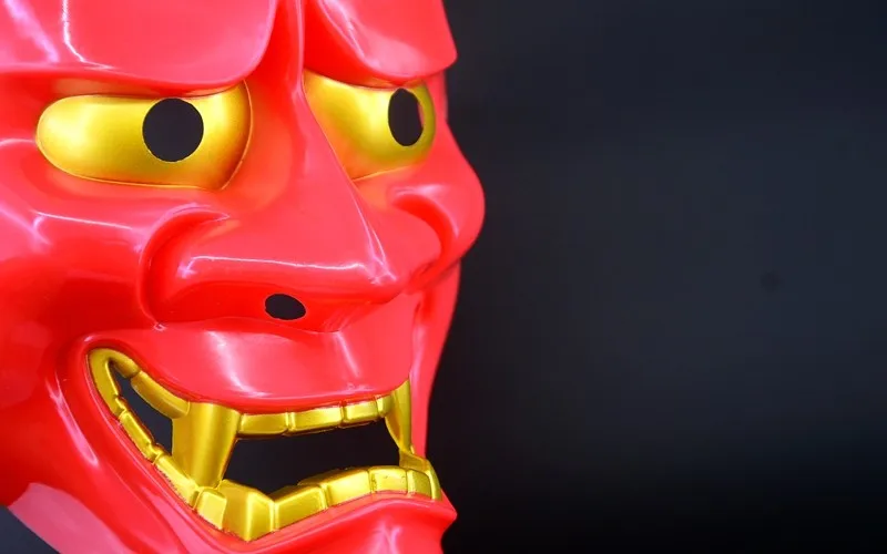 5 шт./лот Hannya ужасная маска дьявола японская традиция косплей красный демон Омен