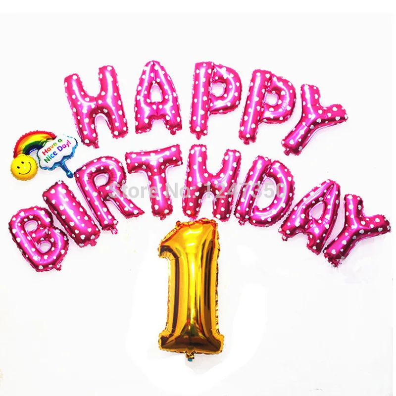16 inches Letter Balloons HAPPY BIRTHDAY Foil Silver Gold ballons birthday party decorations kids Supplies | Дом и сад