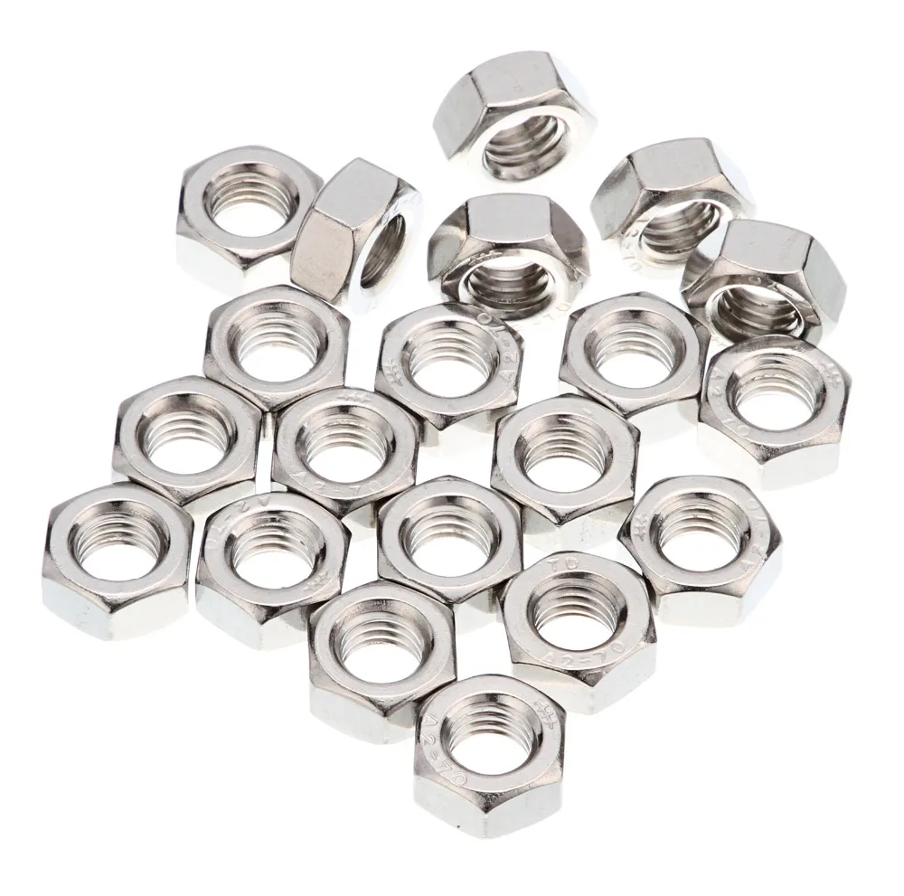 150pcs M8 Hex Nut 304 Stainless Steel Coarse Thread Hex Nuts Metric