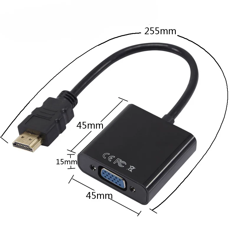 Адаптер YIKIXI HDMI в VGA переходник папа-Мама 1080P цифро-аналоговый видео аудио адаптер