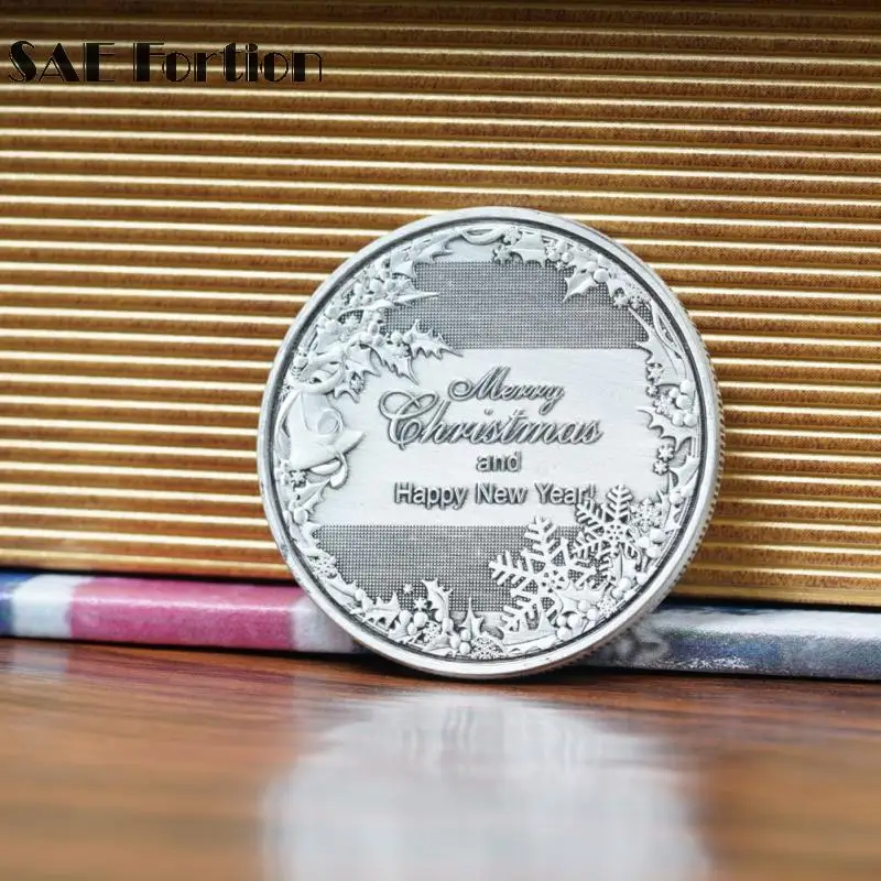 Счастливая монета Счастливого Рождества ремесла и счастливого Нового года