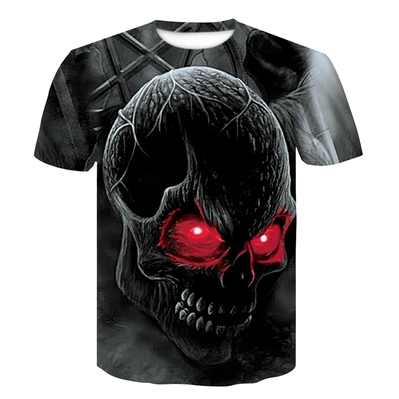 Мужская футболка в стиле панк-рок черная с 3d принтом милитари летняя уличная
