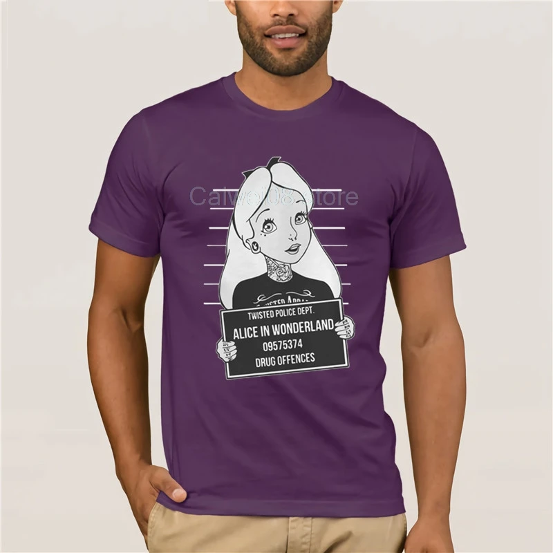 

Fashion summer T-shirt funny Alice in wonderland 2019 Fashion t shirt for mans