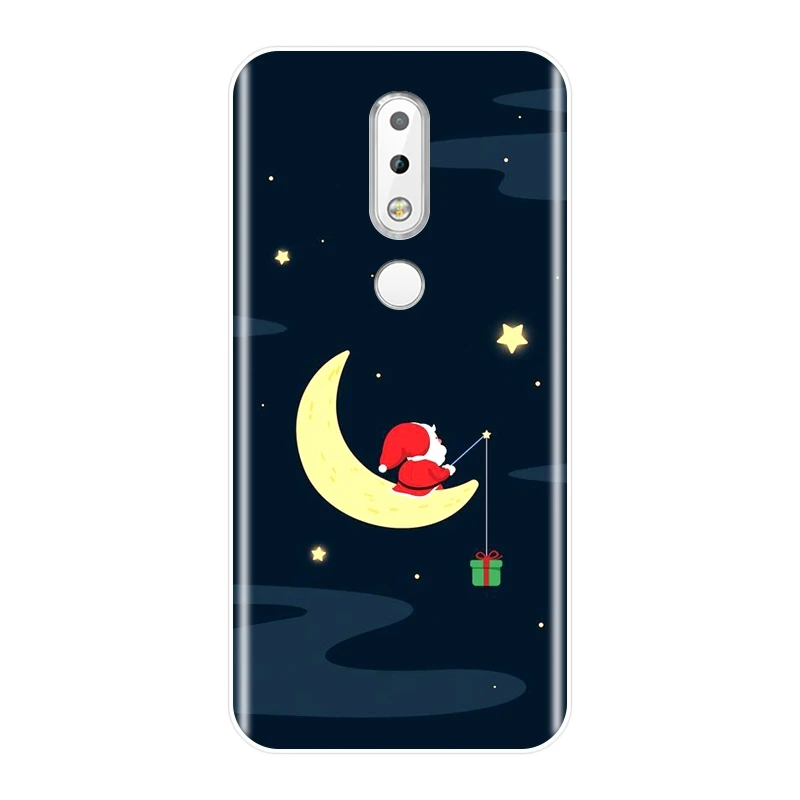 Рождественский олень Санта Снег задняя крышка для Nokia 2 1 3 5 6 7 Plus Мягкий