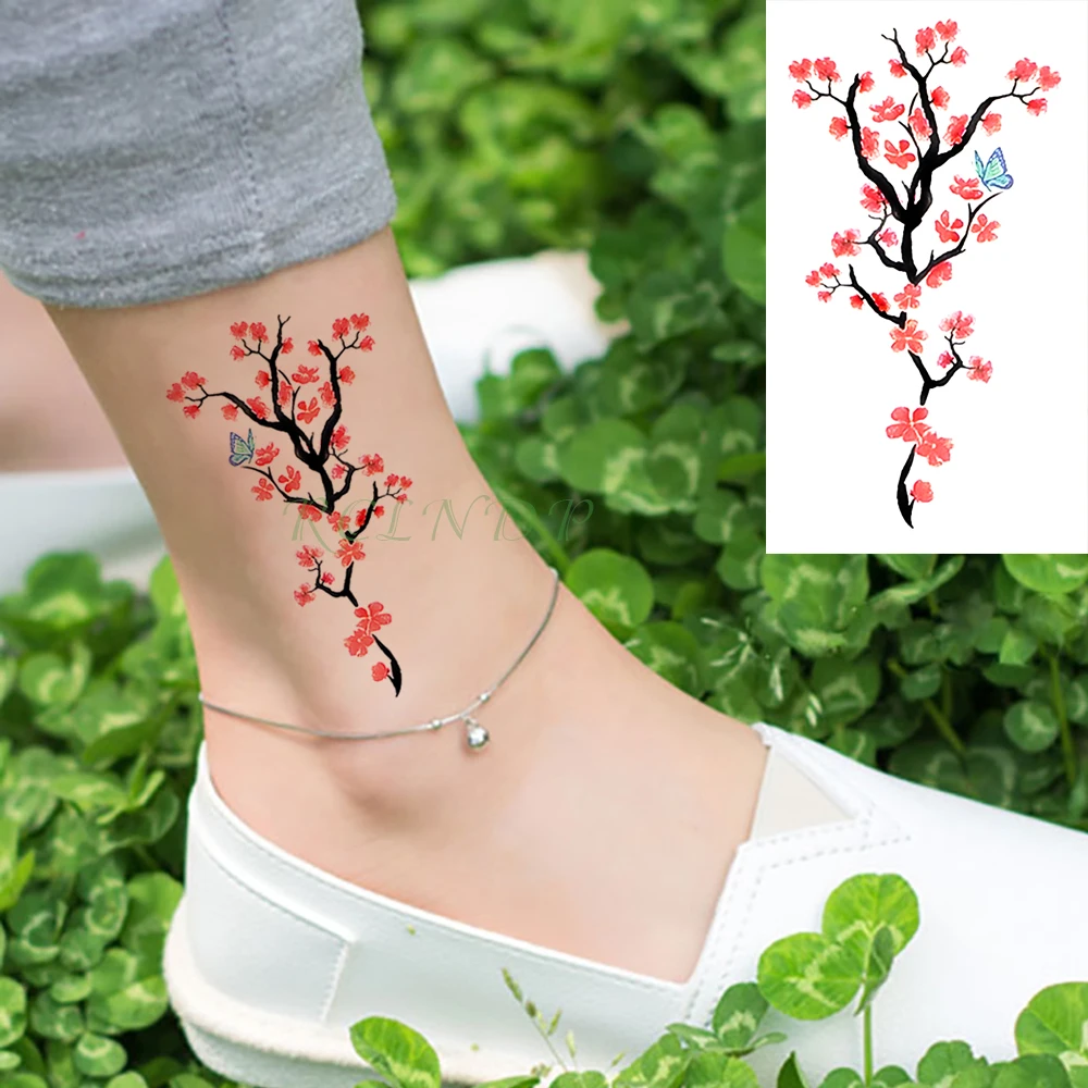 

Waterproof Temporary Tattoo Stickers Plum blossom Petal Butterfly Sexy Fake Tatto Flash Tatoo Tatouage Tato for Girl Women Men