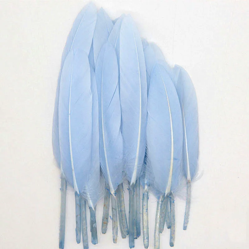 light sky blue 50pcs Красивое перо лебедя, 4-6 дюймов, 10-15 см, боа, натуральные перья, свадебное украшение, украшение для свадьбы, сделай сам, украшение для дома - Цвет: light sky blue 50pcs