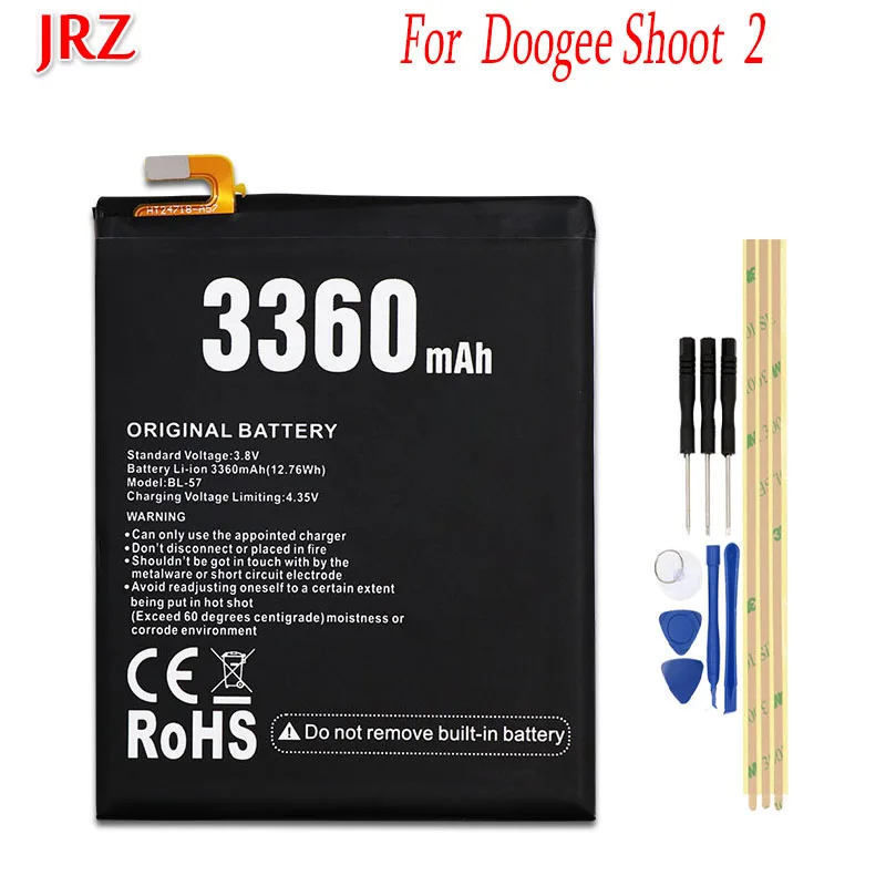 Аккумулятор JRZ 3360 мАч MTK6580 Для Doogee Shoot 2 BL-57 сменные батареи для телефона