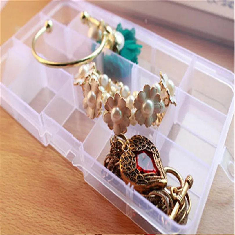 10 ячеек регулируемые ювелирные бусины таблетки для ногтевого дизайна коробка