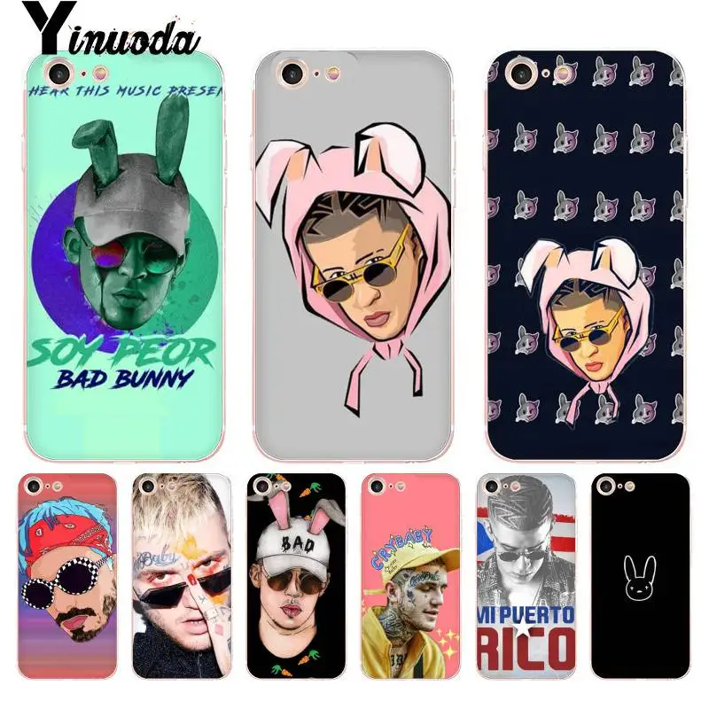 Прозрачный чехол для телефона Yinuoda Bad Bunny Maluma Lil Peep iPhone 8 7 6 6S Plus X 5 5S SE 5C XS XR11 11pro