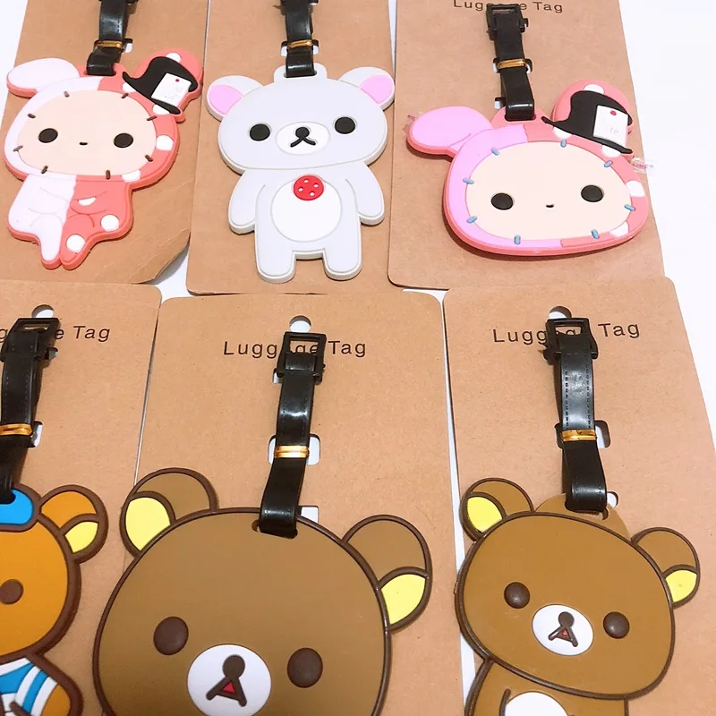 Rilakkuma мультфильм косплей ПВХ милый брелок для ключей личности Забавный багаж посадочный талон путешествия багаж Висячие мешки с орнаментом метки