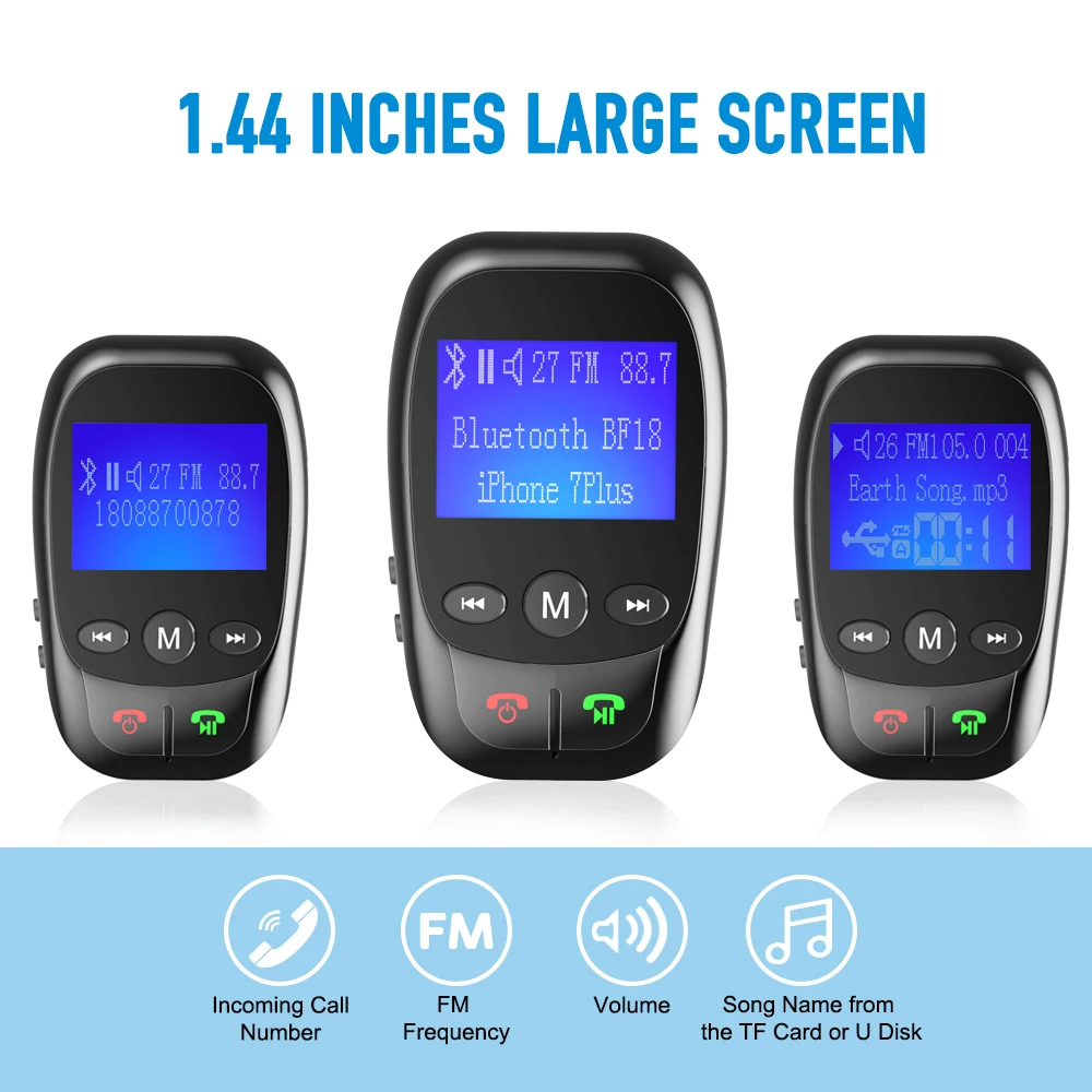 Nulaxy Bluetooth fm-передатчик Hands-Free FM модулятор беспроводной Автомобильный MP3-плеер