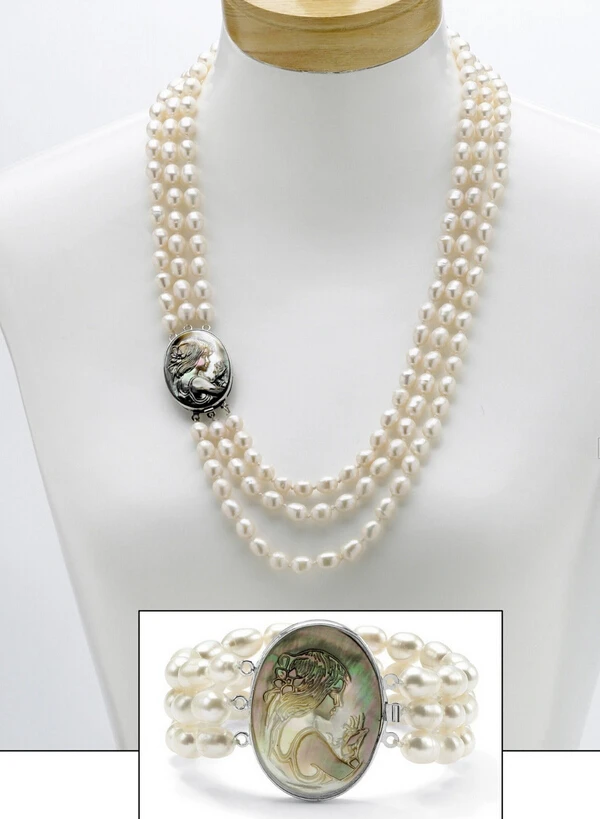 Женский свадебный очаровательный пресноводный жемчуг и черный перламутровый