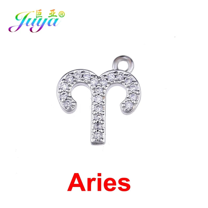 Juya DIY золото/серебро 12 Знак зодиака, Созвездие Подвеска Аксессуары Подвески для женщин браслет ожерелье серьги изготовление ювелирных изделий
