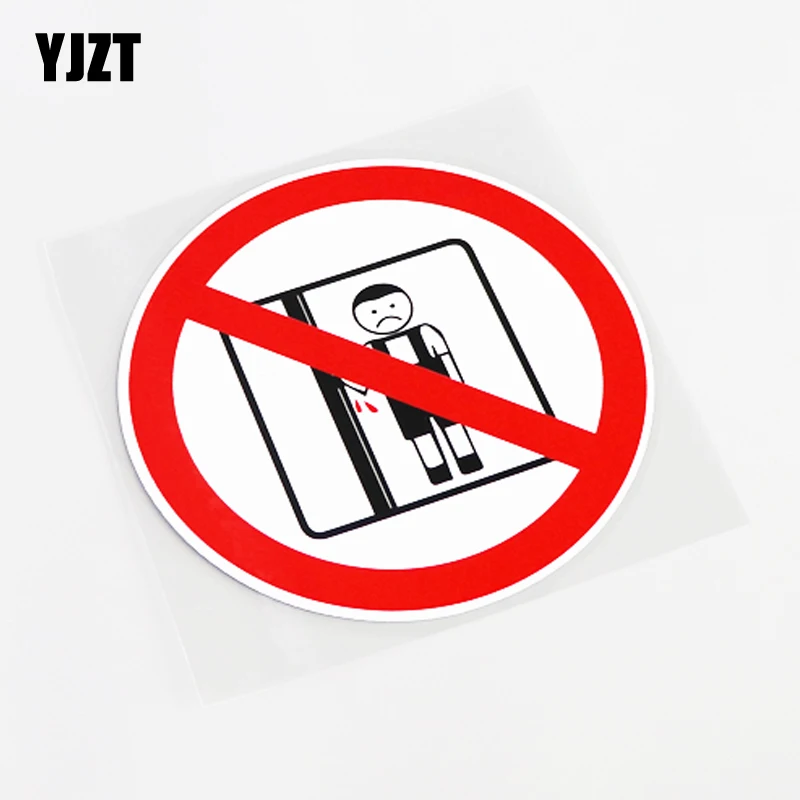 

YJZT 11.6CM*11.6CM Fashion Warning Mark Mind Your Hands Car Sticker Decal PVC Accessories 13-0858