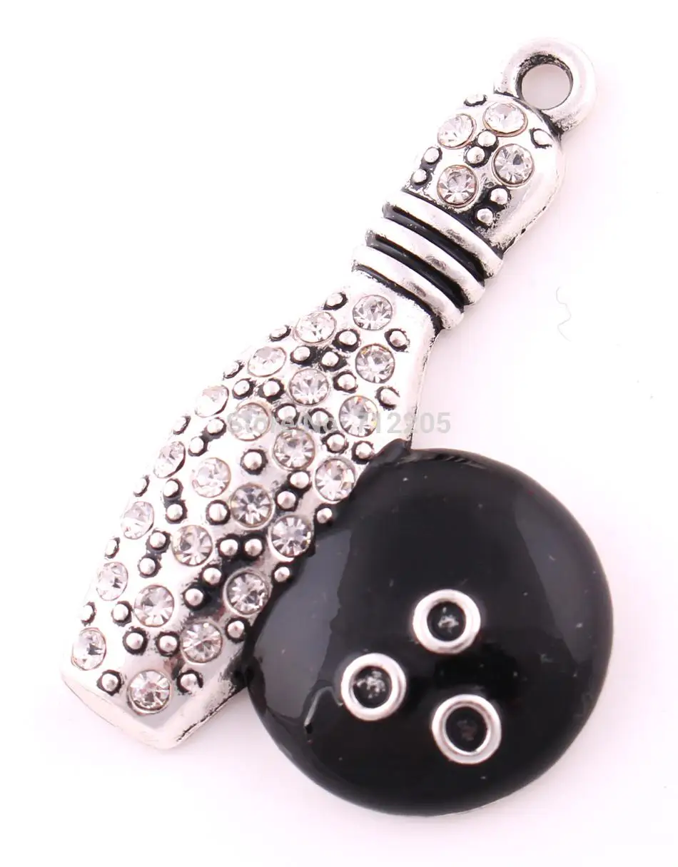 Новинка 20 шт. цинковая шпилька для боулинга со сверкающими кристаллами и