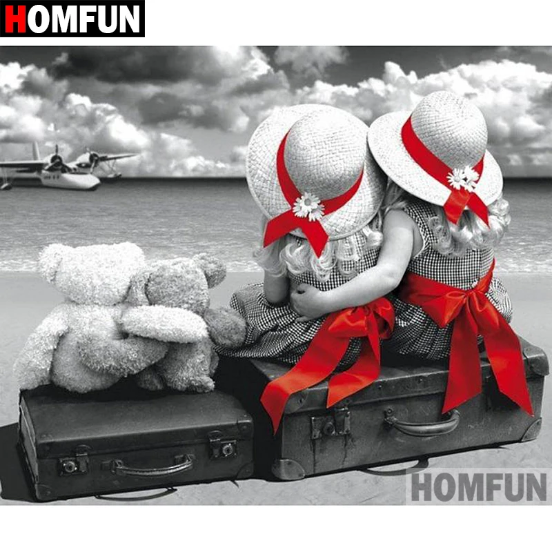 Алмазная 5D картина HOMFUN сделай сам полноразмерная/круглая вышивка пара