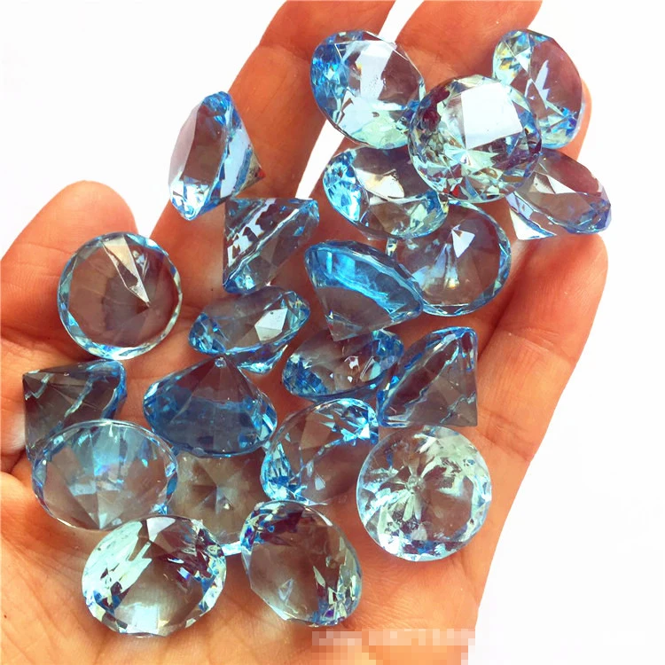 light blue 20 мм акриловые хрустальные бриллиантовые драгоценности драгоценные камни наполнитель игрушки реквизит для Хэллоуина вечерние украшения для стола конфетти - Цвет: light blue
