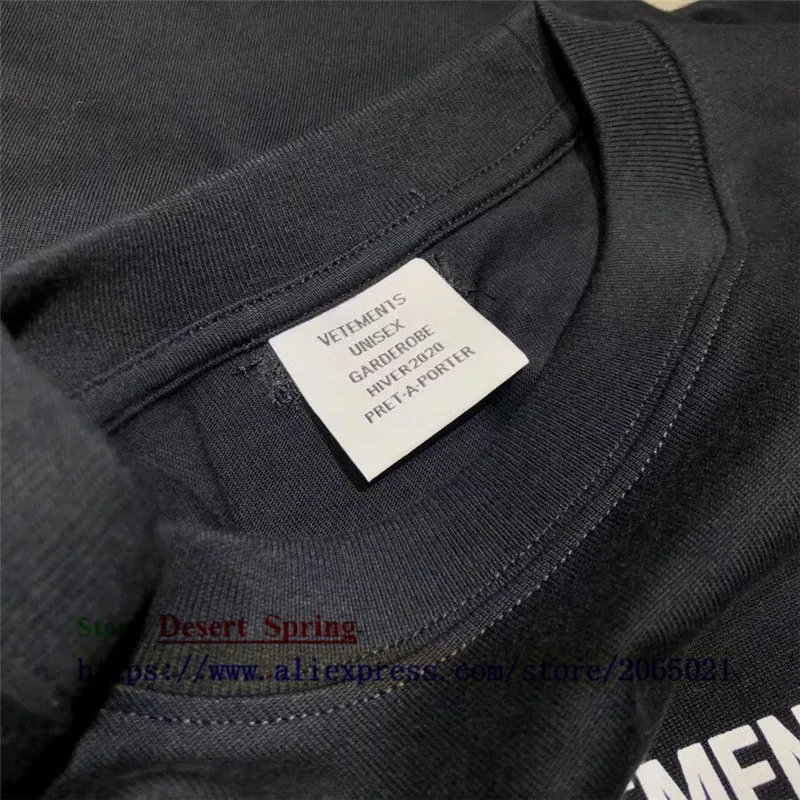 Стикер VETEMENTS AH 2020TRXX VTM с длинным рукавом женские и мужские футболки 1:1 высокое