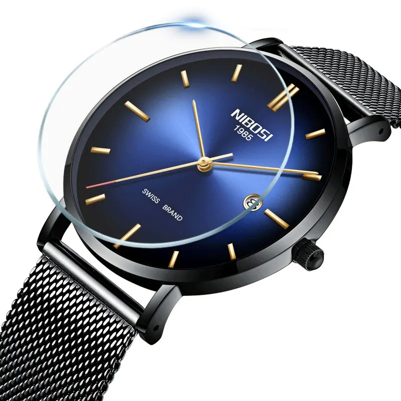 NIBOSI женские Роскошные наручные часы лучший бренд из нержавеющей стали